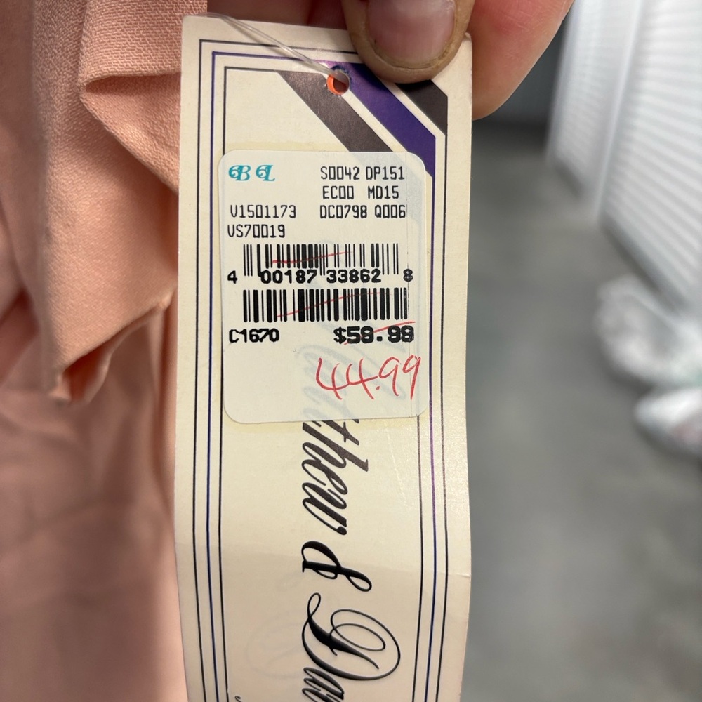 NWT Matthew & David Chic Peach Embroidered Blouse & Plaid Pleated Skirt Set 18 - Picture 3 of 16